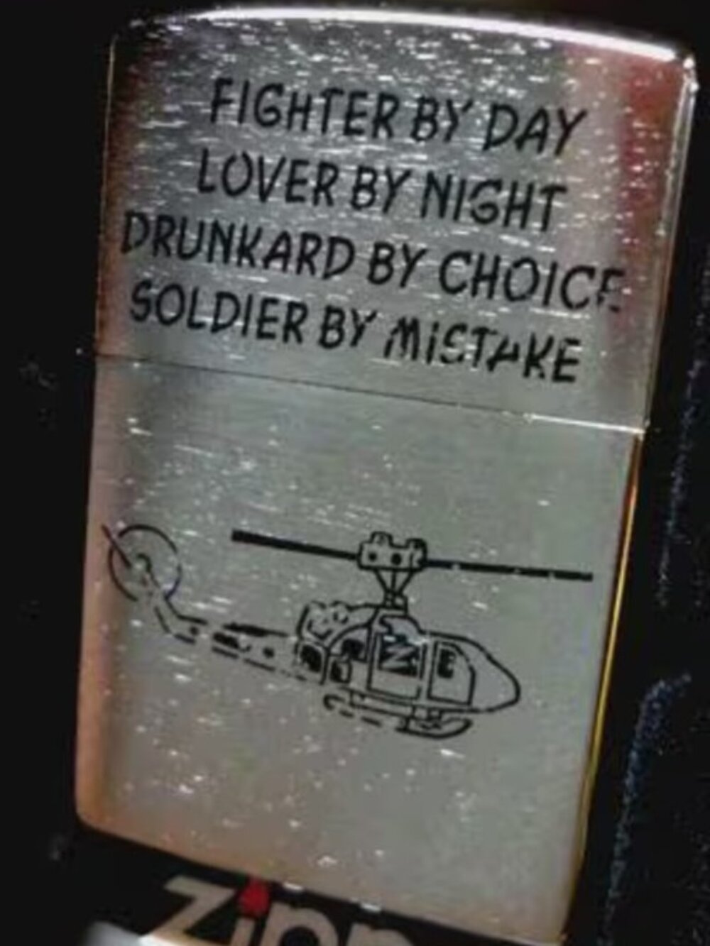 Trench Art Heli Fighters By Day Zippo Lighter